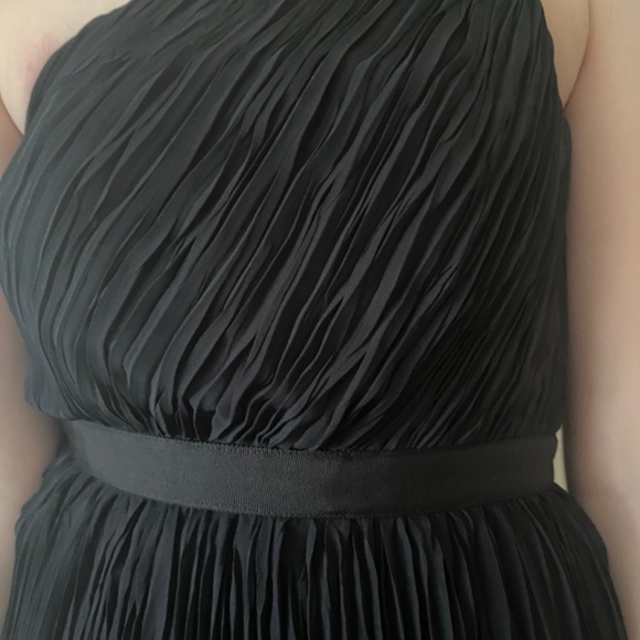 Club Monaco - One-Shoulder Pleated Black Dress: Women’s Size 00 (Double Zero) - Picture 4 of 8